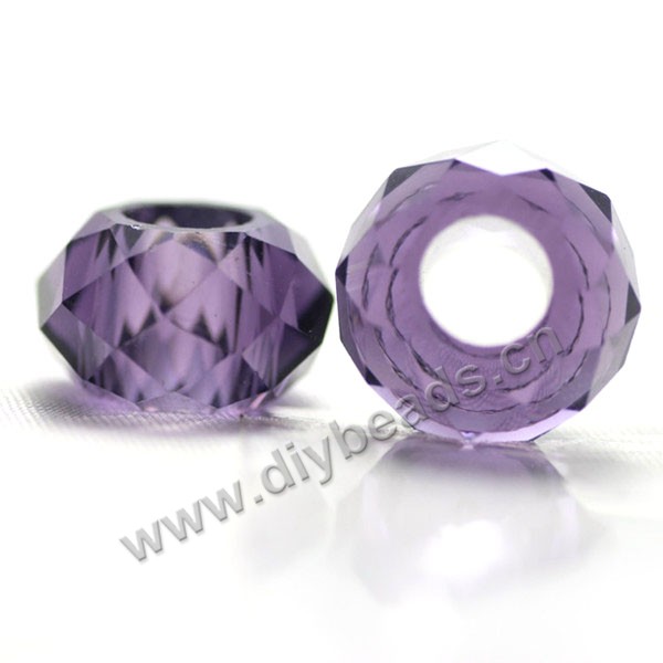 Bead, glass, purple, 8x14mm faceted rondelle, 6mm hole. Sold per pkg of 20 pieces.