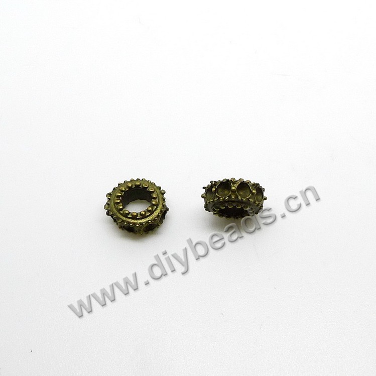 beads, big-hole beads,alloy, 6x12.3x12.3, with 5.7mm hole. Sold per pkg of 500ps