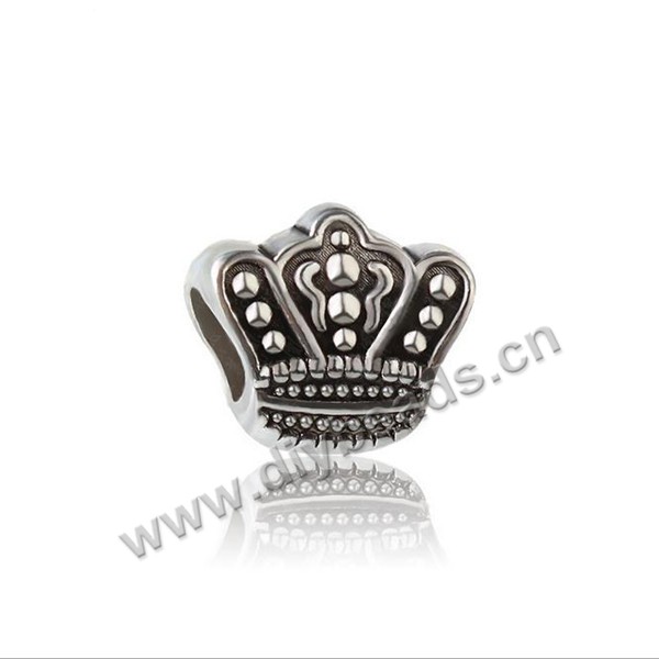 Bead,big-hole beads,zinc alloy,crown shape,12*9mm,Sold per pkg of 100pcs
