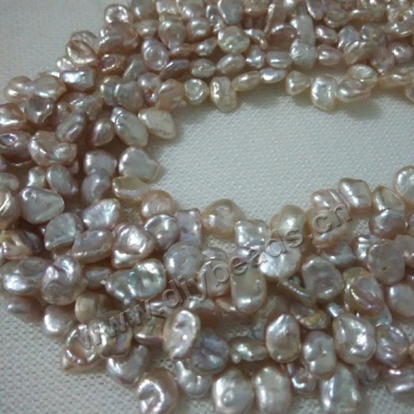 Pearl, cultured freshwater,white,9-10mm baroque, AA grade. Sold per bag of one strand