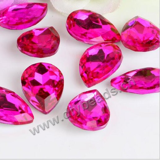 Beads,glass beads, faceted glass beads,Rhinestone or CZ diamond Drop Point Bottom tip silver plated purple 6*8mm