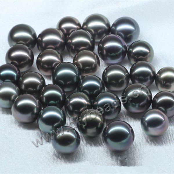 Pearl, Tahitian saltwater pearl(natural), black, 8-9mm round,loose beads, Sold per package of 1pcs