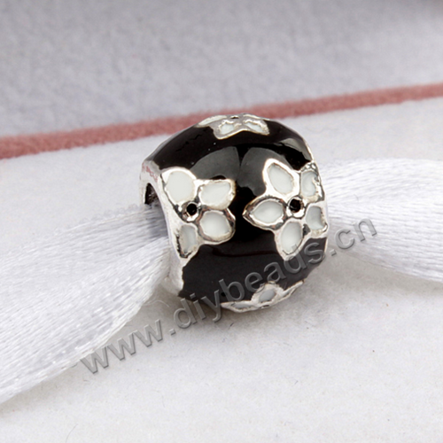 alloy Bead,silver plated,10x8mm,flower,Sold per pkg of 50 pieces.