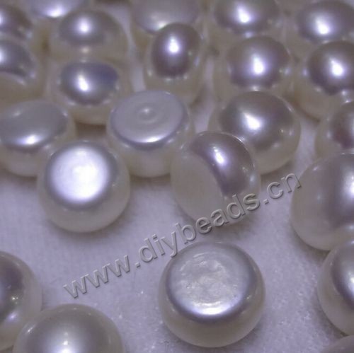 Pearl,cultured freshwater,white,9-9.5mm button,flat back, AAgrade. Sold per pkg of 100pcs