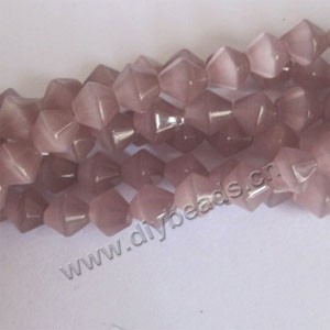 Bead, cat's eye glass,lavender 8x8mm bicones, Sold per 14.5-inch strand.