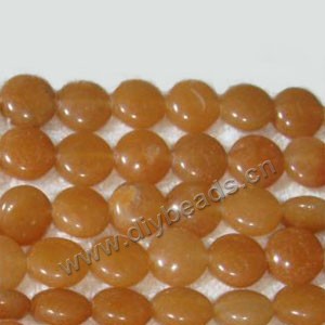 Bead, red aventurine (natural), 12x12mm puffed round. Sold per 15-inch strand