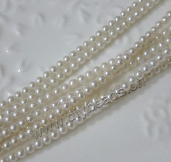 2-3mm AAA small round white freshwater pearls strands