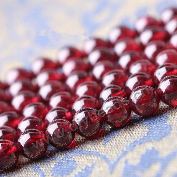 Bead, garnet (natural), wine red color, AAA  5mm smooth round, Sold per 15-inch strand