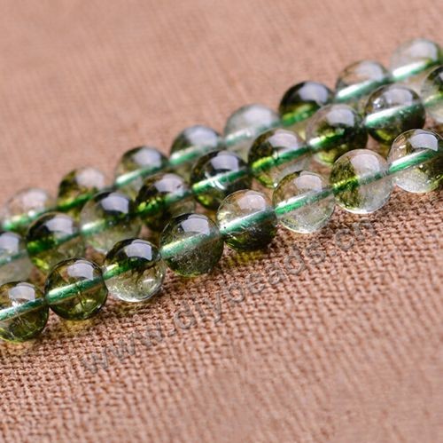 Bead,quartz (synthetic),crackle,dark green,6mm round. Sold per pkg 5 strands