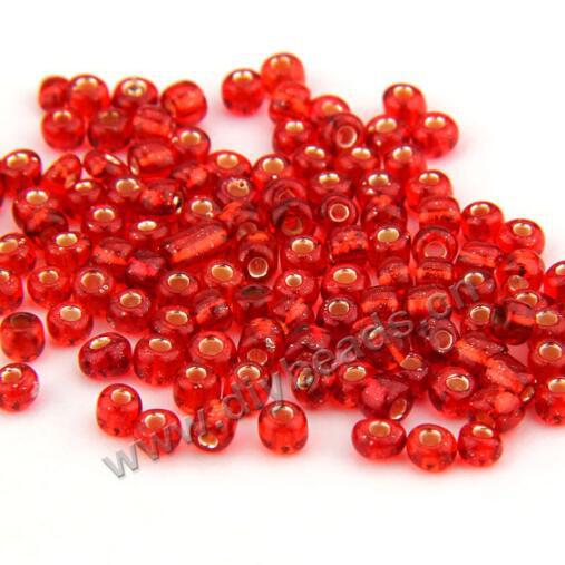 2mm round silver core colorful glass seed beads