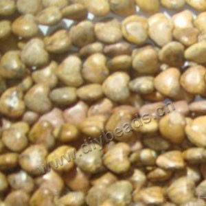 Bead, picture jasper (natural), 10mm puffed heart, Mohs hardness 6-1/2 to 7. Sold per 15-inch strands