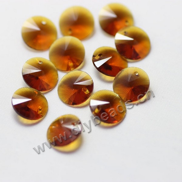 Bead, glass, brown, 10mm faceted satellite, sold per pkg 5 bags.