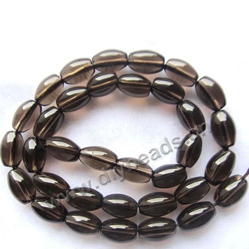 Bead, smoky quartz (heated/irradiated), 6x10mm barrel . Sold per 15-inch strand