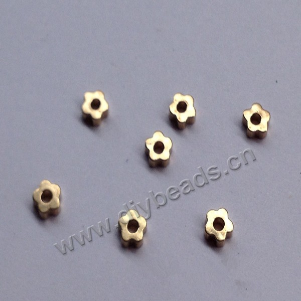 Bead,big-hole beads,brass bead ,flower shape,3.5mm, Sold per pkg of 300ps