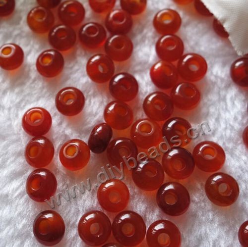 Bead,red agate, 6x9mm,wheel spacer beads,Sold per pkg 50pcs