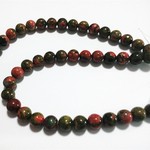 Bead, unakite (natural), 3mm round. Sold per 16-inch strand.