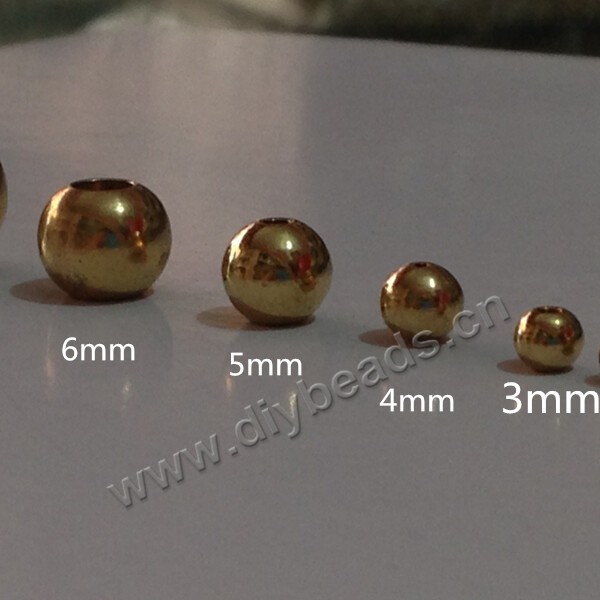 Bead, brass round beads, 8mm,  ntural brass color  Sold per pkg of 1 bag-200 pieces.