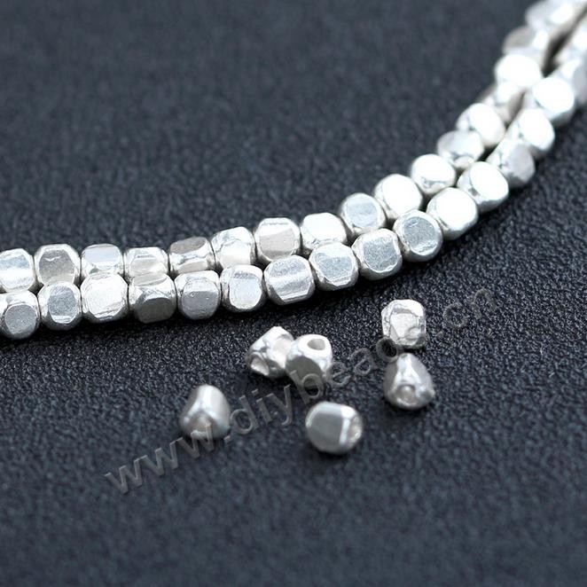 Spacer beads, 925 sterling silver,4*4mm,silver color. Sold per kg of 100 beads