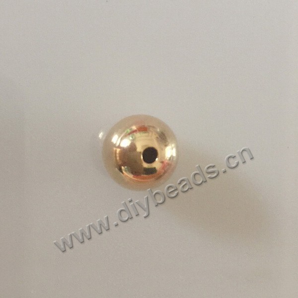 Bead,copper,14k gold filled,round,4mm with 1.2mm hole,Sold per pkg of 10 pieces.