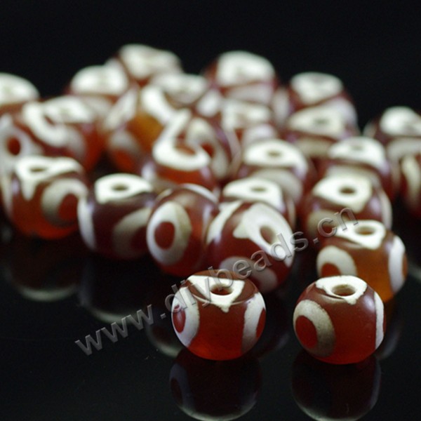 Bead,three eyes agate,red color,7*10mm rondelle. Sold per pkg of 100 pcs