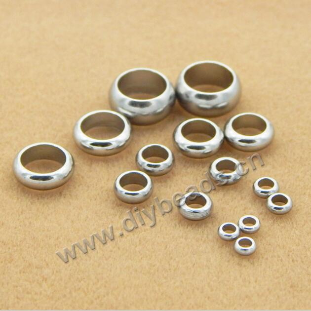 Wholesale big hole stainless steel spacer beads for jewelry making