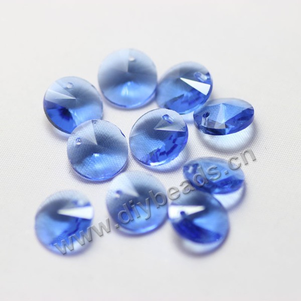 Bead, glass, blue, 10mm faceted satellite, sold per pkg 5 bags.