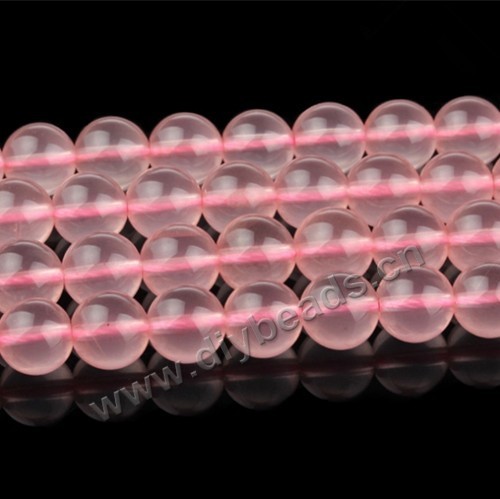 Bead, rose quartz (natural), 10mm round, Sold per 15-inch strand