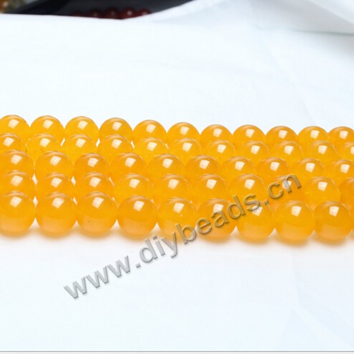 Bead, yellow chalcedony (dyed), 4mm round,  Sold per 15-inch strand