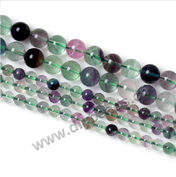Bead, rainbow fluorite (natural), 4mm round, A grade, Mohs hardness 4. Sold per 15-inch strand