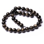 Bead, golden sheen obsidian (natural), 6mm round, A grades. Sold per 16-inch strand.