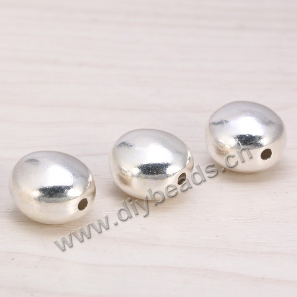 Bead, 925 Thai silver, flat oval, 17mm, 2mm hole, Sold per pkg of 1 bag-2 pieces.