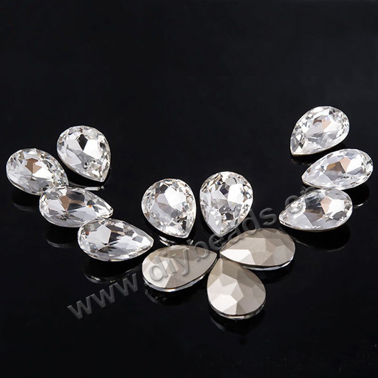 beads,k9 glass,no hole,4x6mm tear drop,sold per package of 100pcs