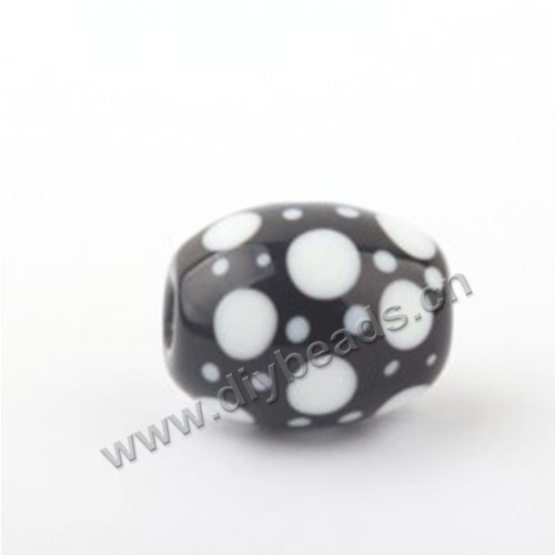 Bead,Japan lampworked glass,black ,18X14mm tube.mini order 100pc 