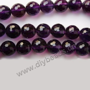 Bead, amethyst (imitation), 12mm  128-faceted round. Sold per 15-inch strand,approximately  31ps.