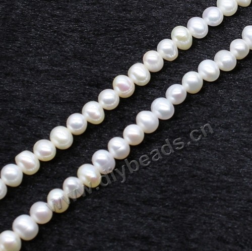 Pearl, cultured freshwater,white,5-6mm potato shape. Sold per pkg of 1 bag-(2 strands)