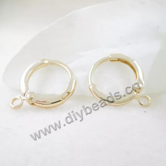 Cheap 24K Gold Filled Hooks Round Earring Hooks Earring Hanger Buckle Ring Accessories