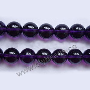 Bead, amethyst (imitation), 14mm round. Sold per 15-inch strand.