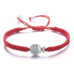 Bracelet, red line with 925 silver fish beads,sold individually. 