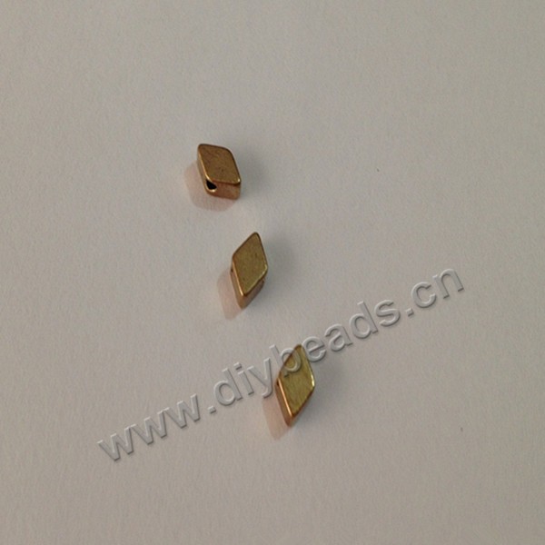Bead,big-hole beads,brass bead ,diamond shape,4*6mm, Sold per pkg of 300ps