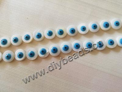 shell evil eye round beads