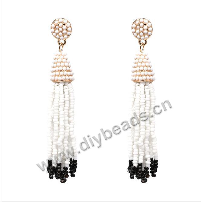 beaded tassel earring 1