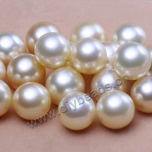 Pearl,south sea(natural),gold, 9-10mm round,loose beads, Sold per package of 1pcs