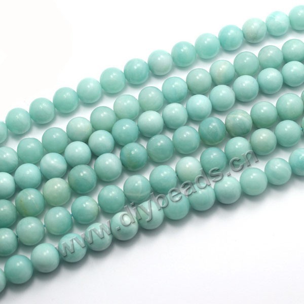 Bead, amazonite (dyed), 8mm round. Sold per 15-inch strand