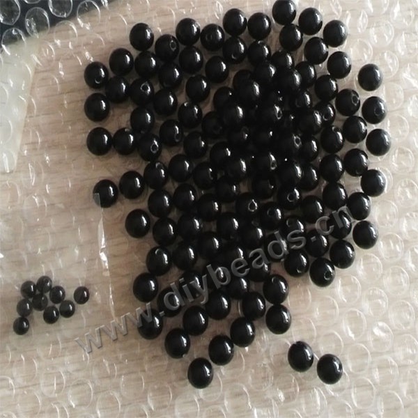 Bead,black agate round gemstone beads,  10mm beads with 2mm  hole, Sold 50pcs each package