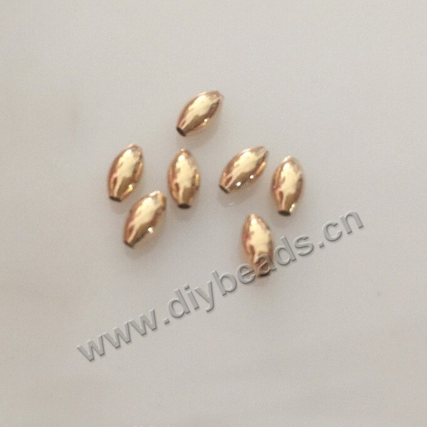 Bead,copper,14k gold filled,smooth oval,3x5mm with 1mm hole,Sold per pkg of 10 pieces.