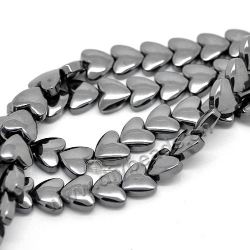hematite Bead,balck,8x9mm heart. Sold per one strand
