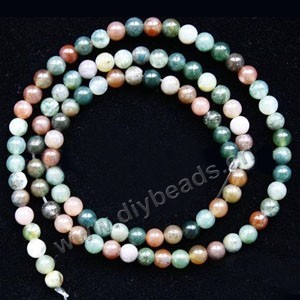 Bead, India agate (natural), 4mm round. Sold per 15-inch strand.