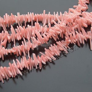Bead, pink coral (imitation), small,cupolini. Sold per 16-inch strand,approximately 150 ps.