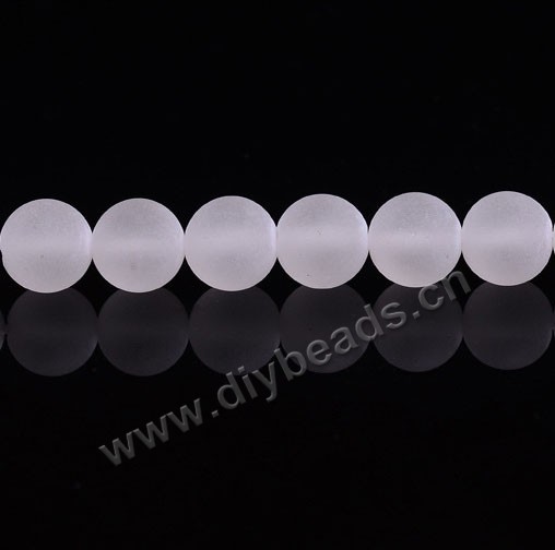 Bead,clear quartz crystal (natural), 12mm matte round. Sold per 16-inch strand
