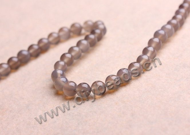 wholesale natural high quality grey agate gemstone beads 6mm